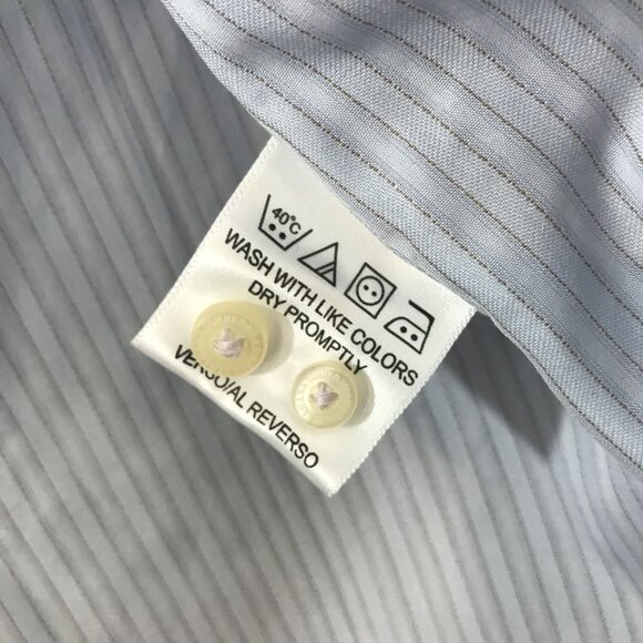 Tommy Bahama Mens Blue Striped 100% Cotton Button-Up Shirt Size 15 32-33 - Picture 5 of 11